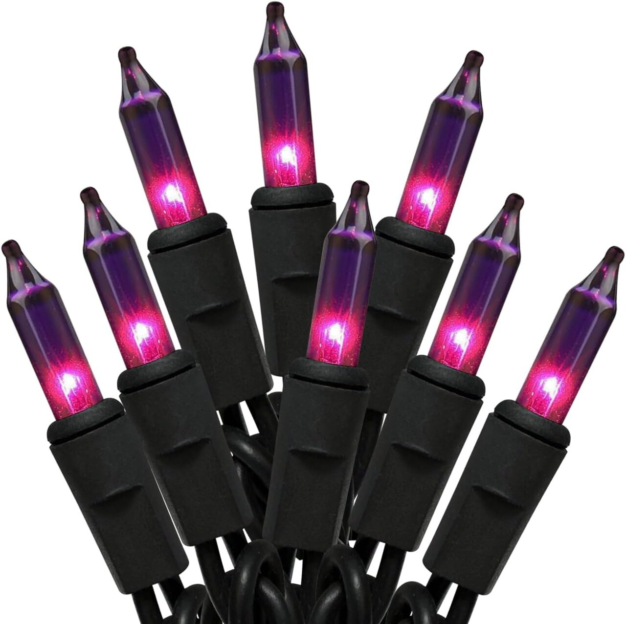 Purple Halloween Lights with Black Wire for Outdoor Indoor (Purple)